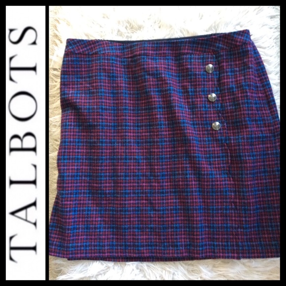NWOT Talbots Faux Wrap A-Line Plaid Skirt - Picture 4 of 10